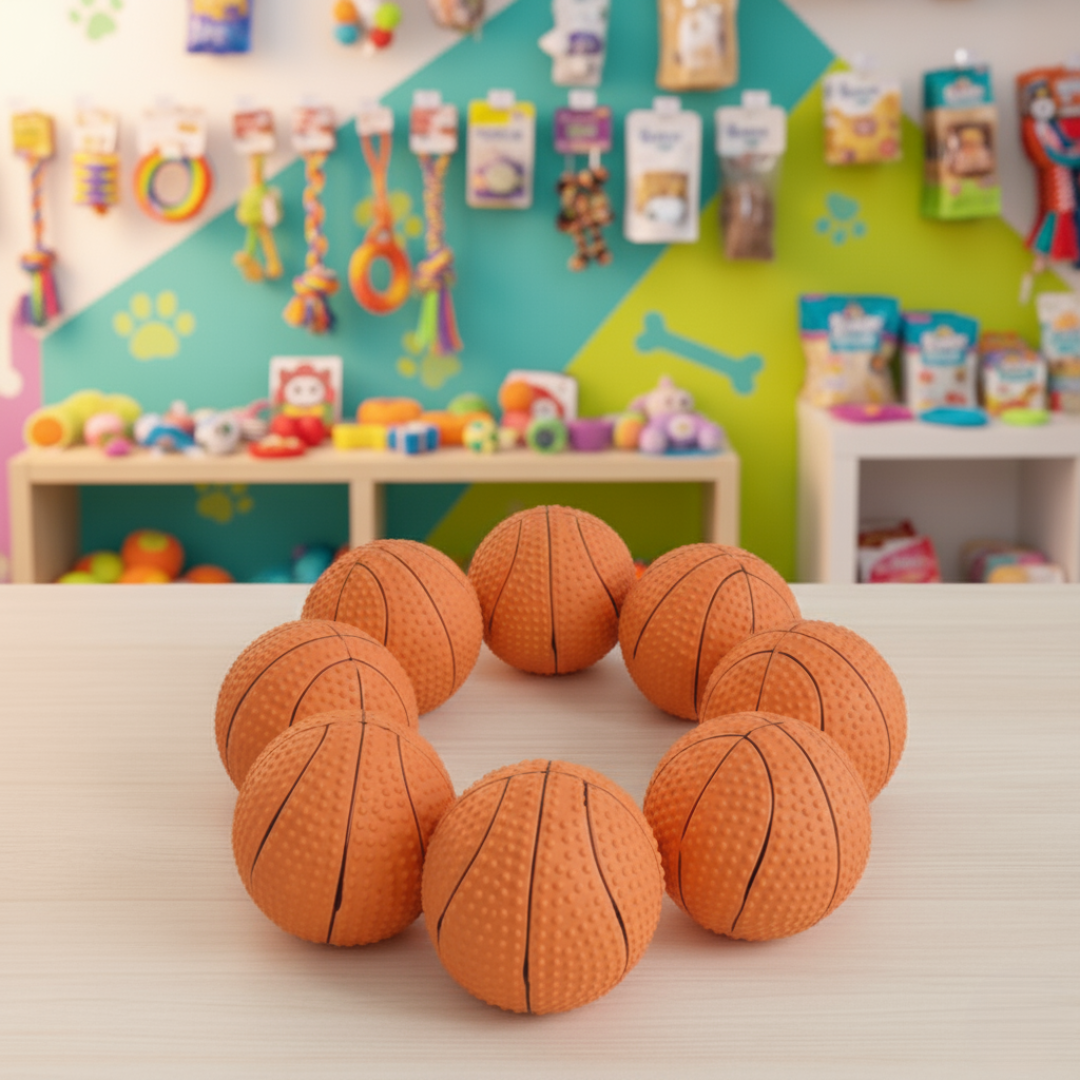 CNC Durable Squeaky Pet Basketball Toy