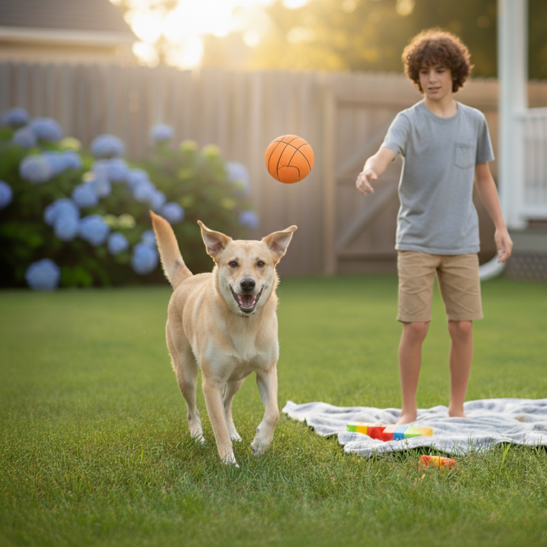 CNC Durable Squeaky Pet Basketball Toy