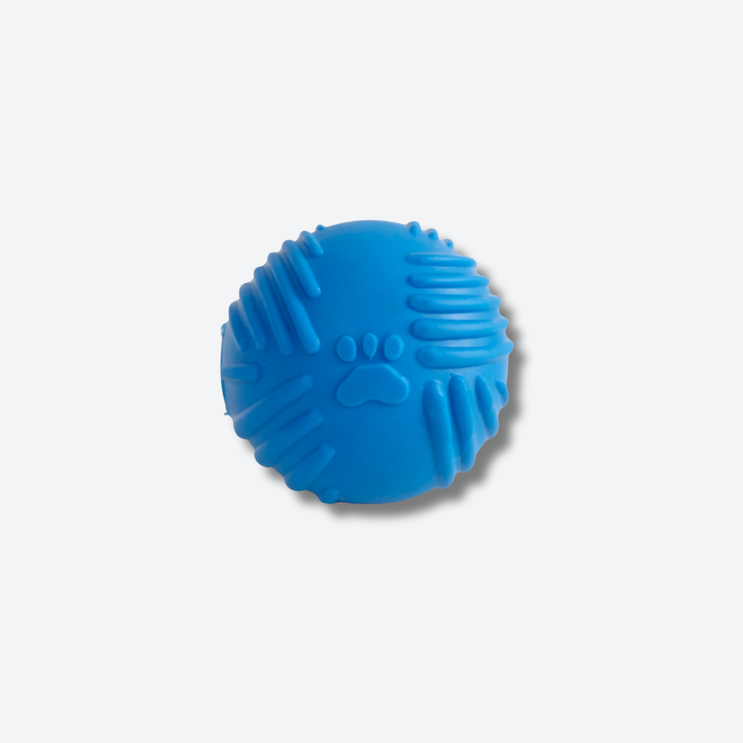 CNC Textured Rubber Fetch Ball with Squeaker – Engaging Chew Toy for Dogs